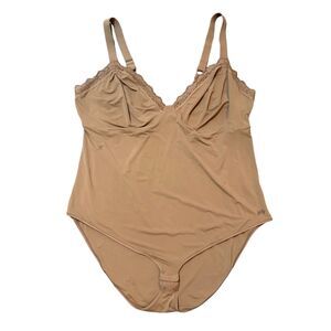 Yitty Smoothed Reality Lace Brief Bodysuit Tan Size 6XL SEE DESCRIPTION